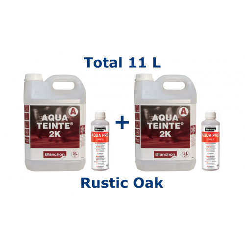 Blanchon AQUATEINTE® 2K (including hardener) 11 ltr (two 5.5 ltr cans) RUSTIC OAK 05006020 (BL)